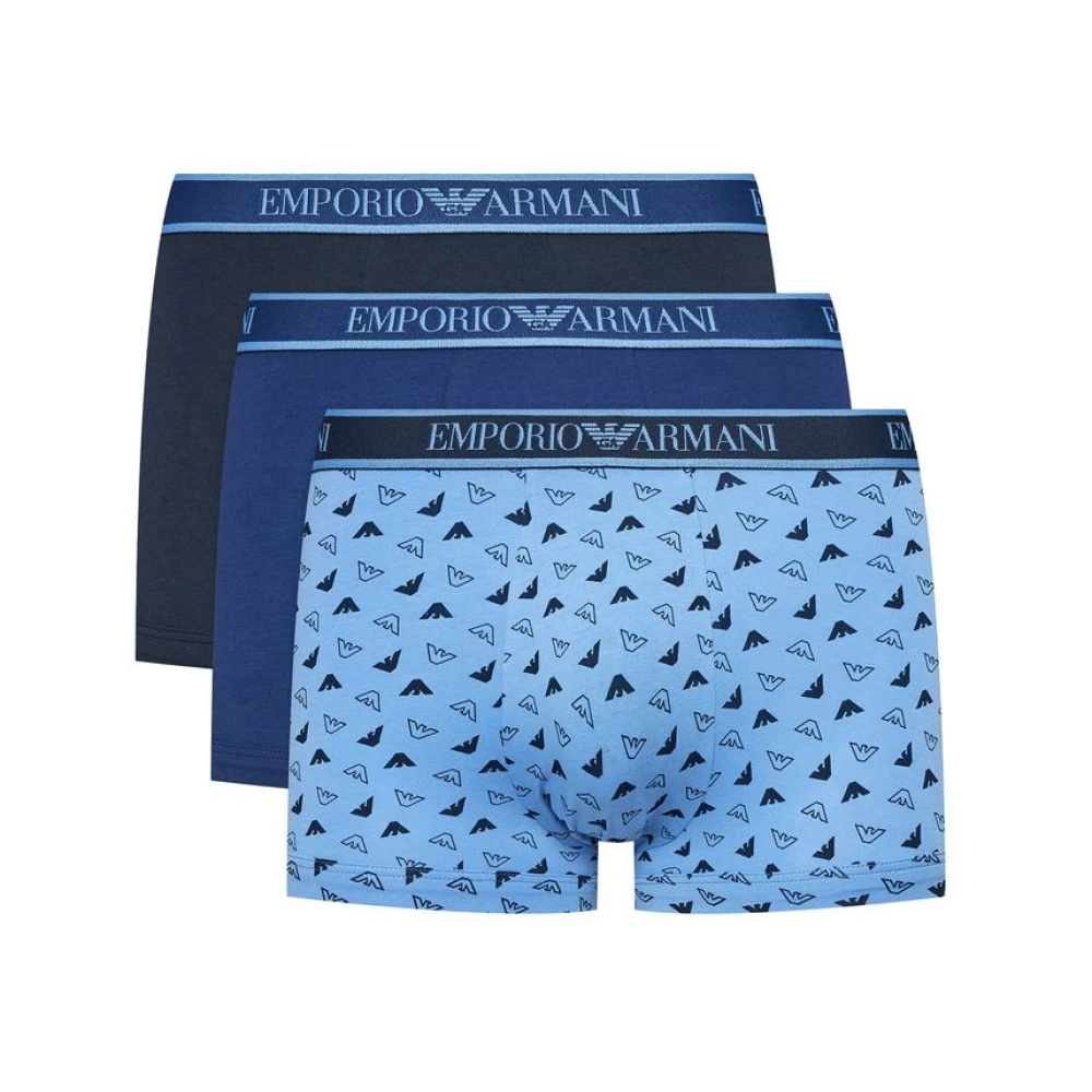 Emporio Armani Blauw Katoenen Ondergoed Collectie Herfst Winter Blue Heren