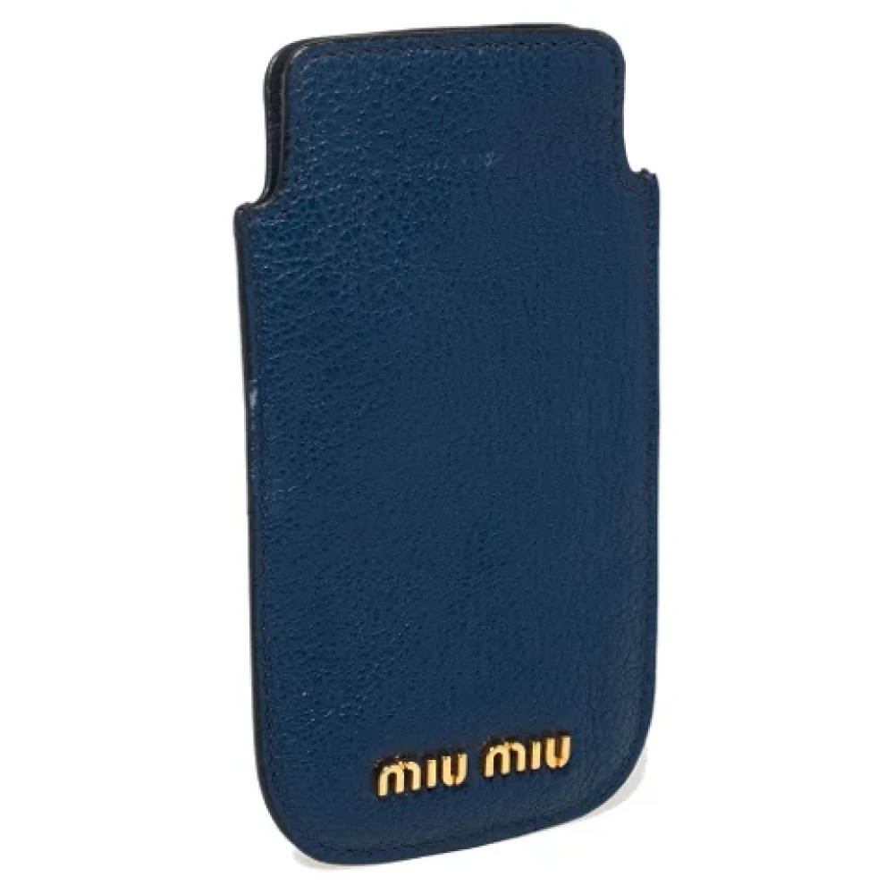 Miu Pre-owned Leather home-office Blue Dames