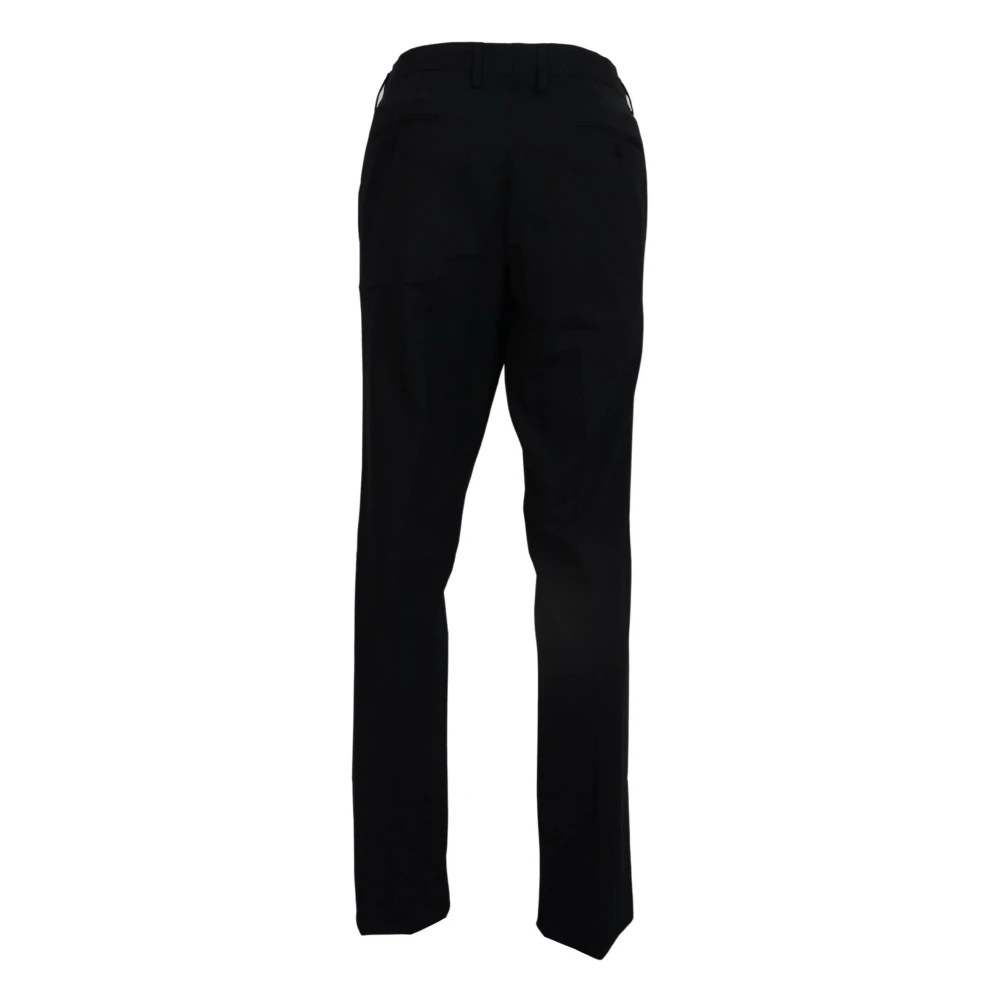 Dolce & Gabbana Elegante Slim Fit Wollen Broek Black Heren