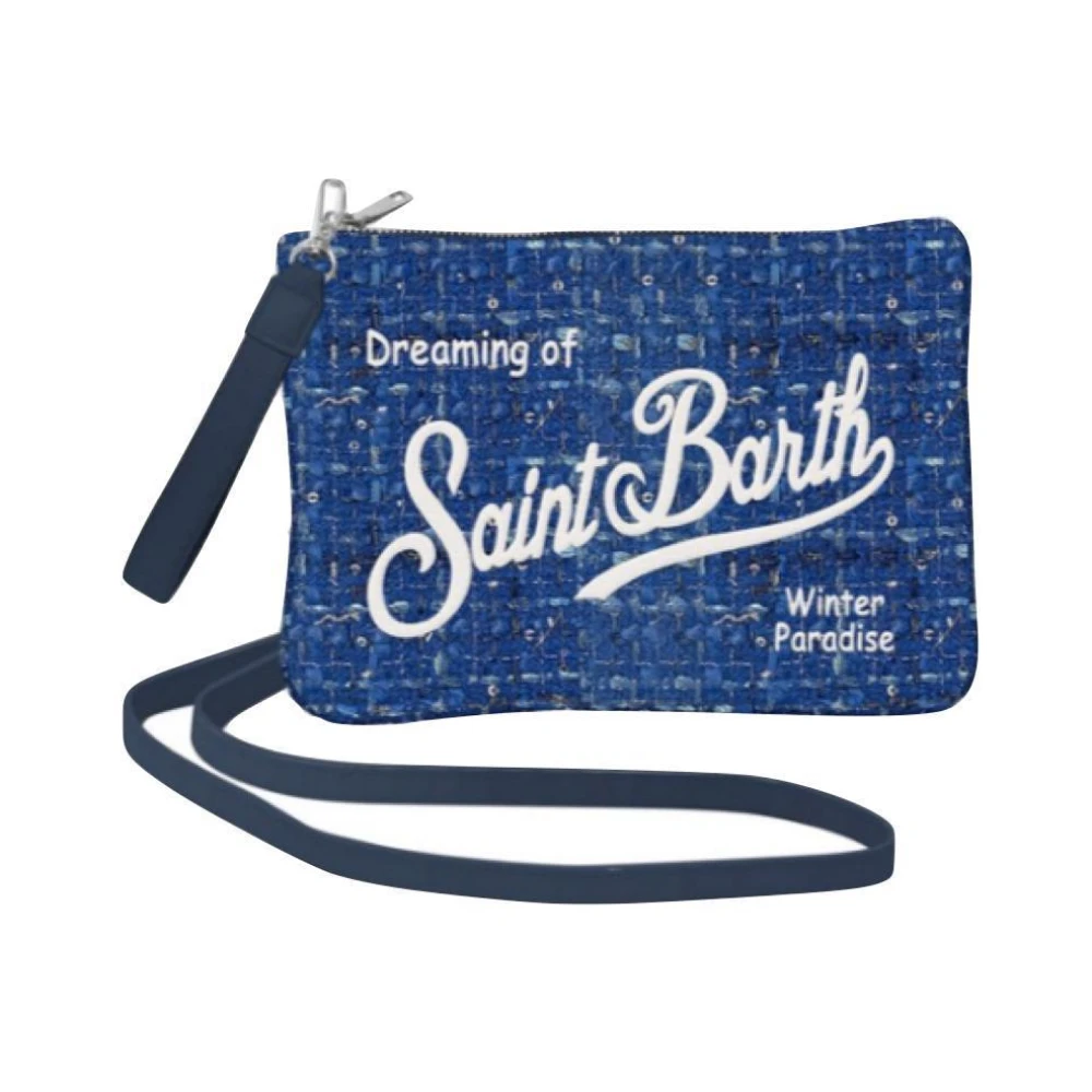 MC2 Saint Barth Tweed Clutch Väska Blue, Dam