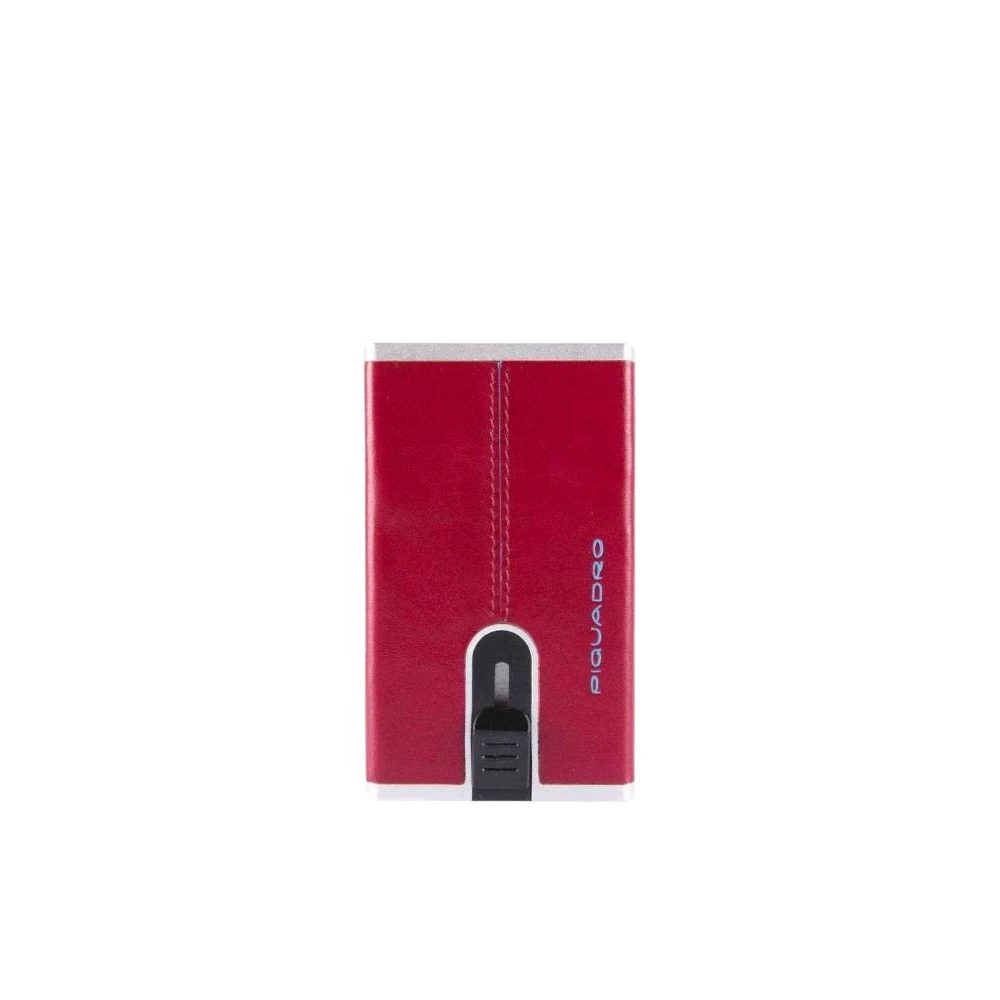 Piquadro Mannelijk Rood Accessoires Heren, One Size, Leer, Compacte Portemonnee