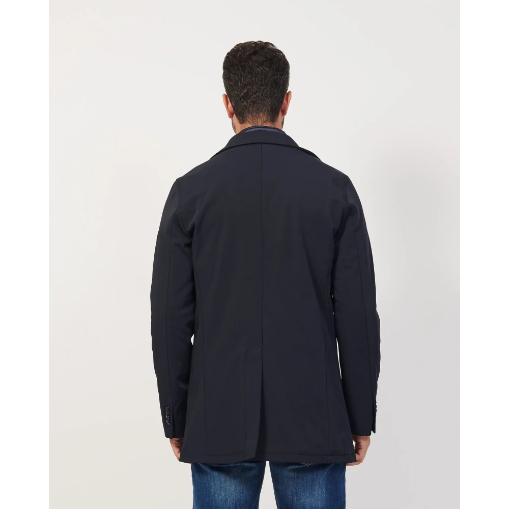 YES ZEE Elegante Blauwe Jas met Gewatteerd Binnenvest Blue Heren