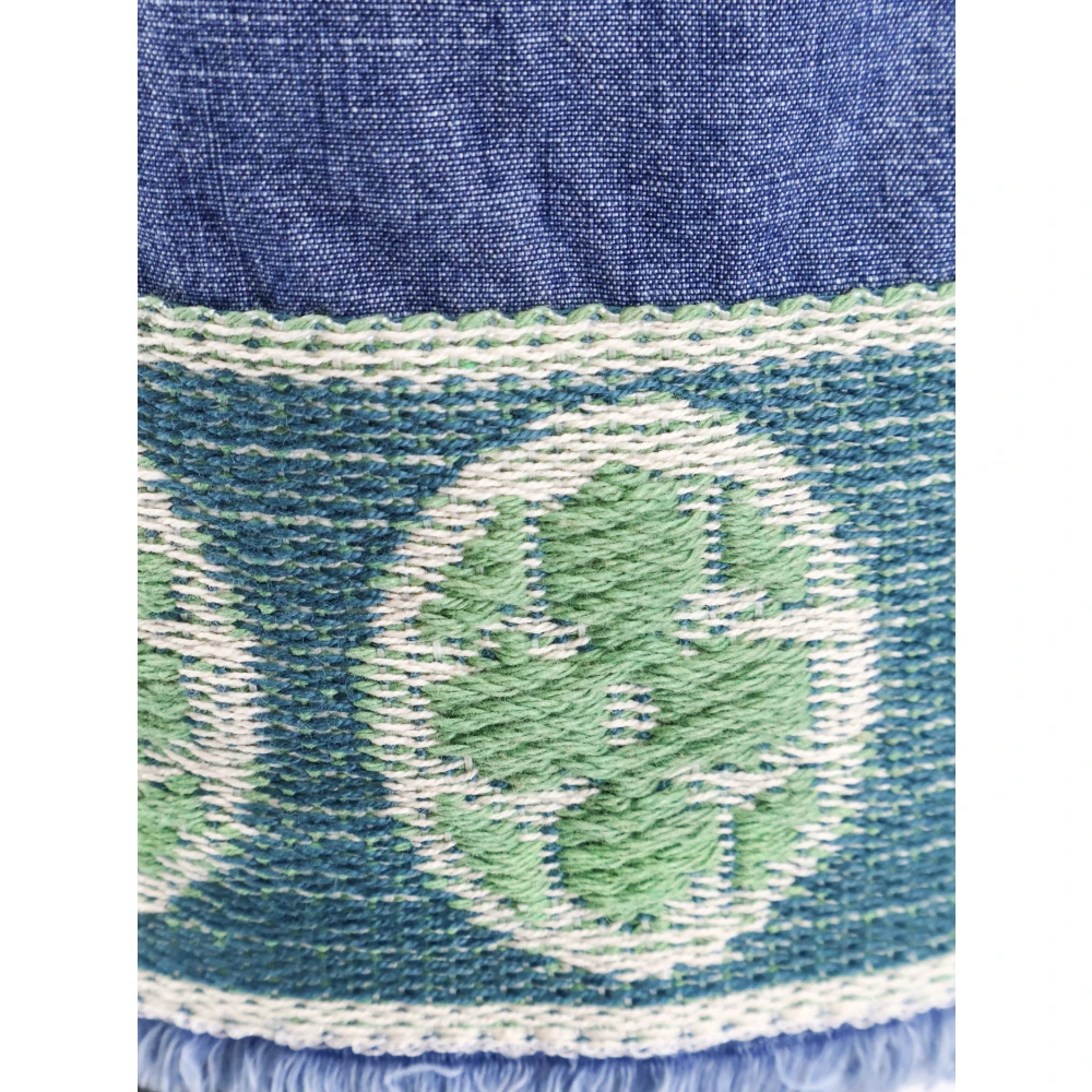 Valentino Geborduurde Denim Bermuda Shorts Blue Heren