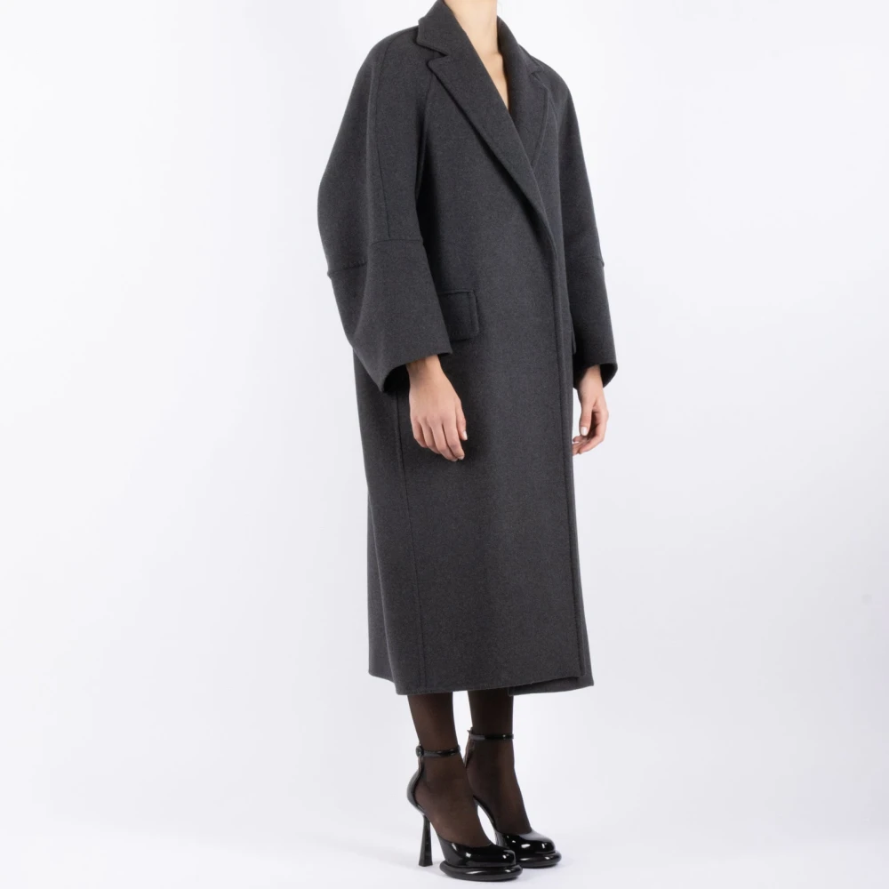 Max Mara Grijze Wol Kasjmier Jas Gray Dames