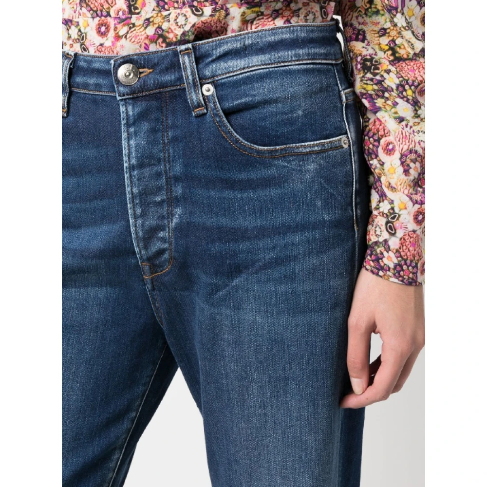 3X1 Blauwe Straight Jeans met Kreukel Effect Blue Dames