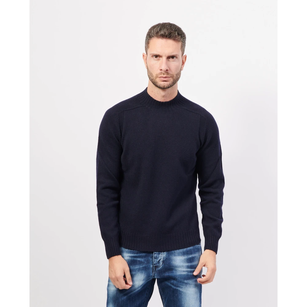 Gran Sasso Blauwe Alpaca Cashmere Trui Blue Heren