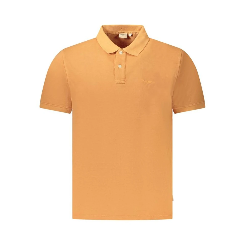 Pepe Jeans Men's Orange Embroidered Polo Shirt