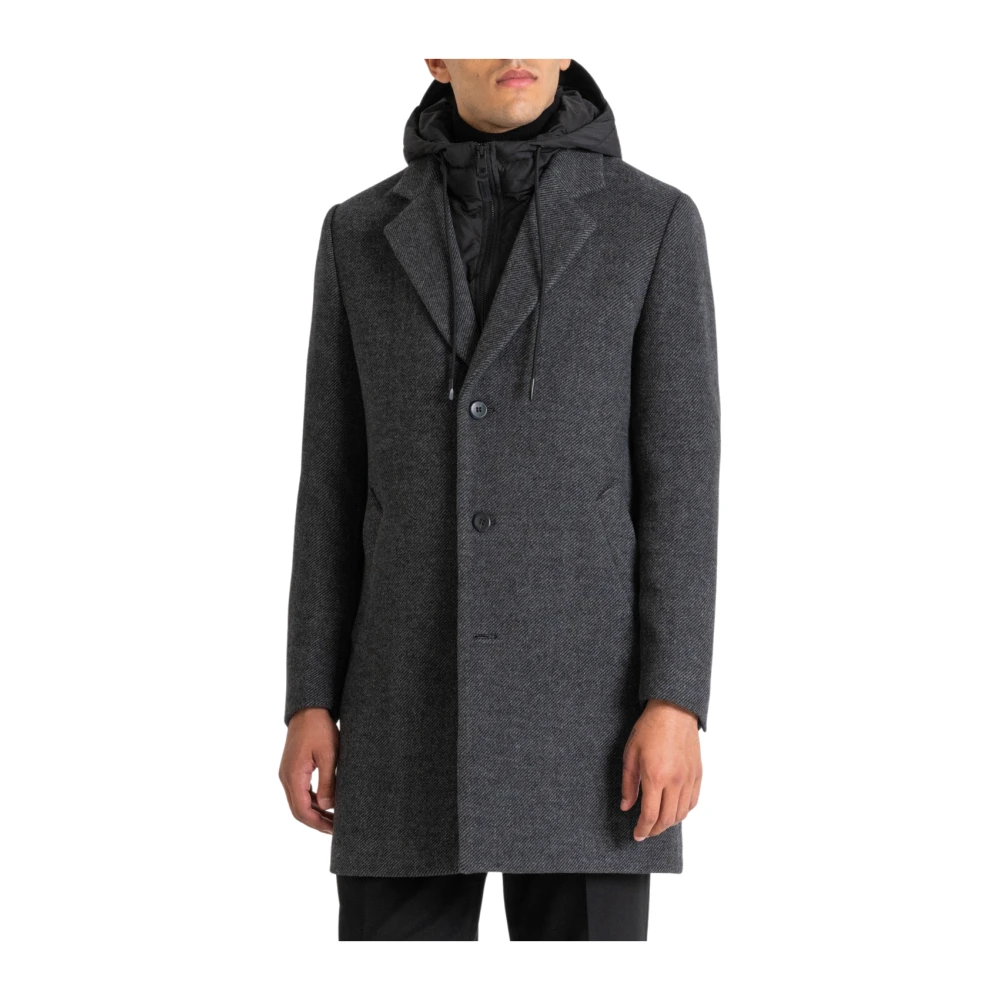 Antony Morato Wollen jas in melange grijs Gray Heren