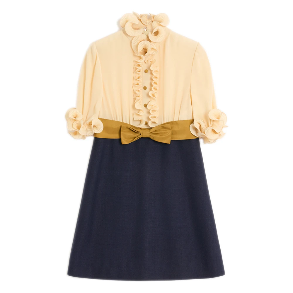Valentino Garavani Women's Ruffled Multicolour Dress With Bow Detail