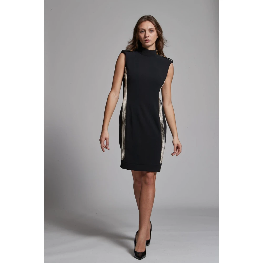 pinko Stretch Crepe Jurk Black Dames