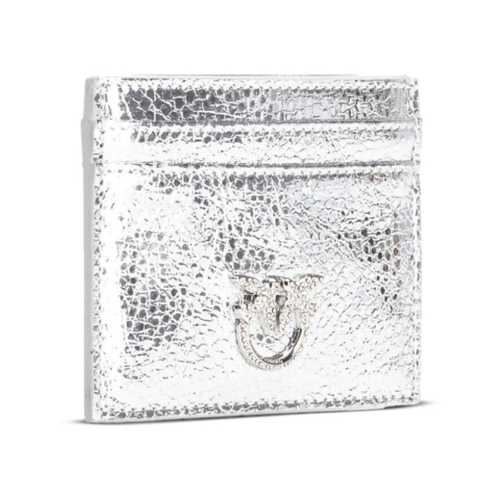 pinko Metallic Finish Crystal Love Birds Tas Gray Dames