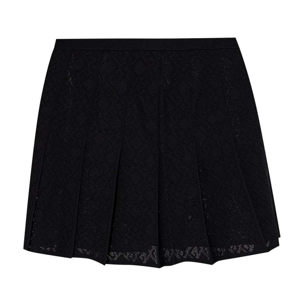 Givenchy Women's Black Short Skirts, S, Lace Pleated Mini Skirt