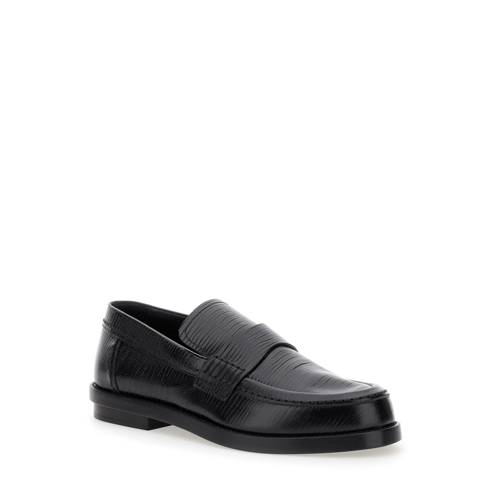 Alexander Mcqueen Men's Black Loafers, 6 Uk, Leather Slip-On Loafers