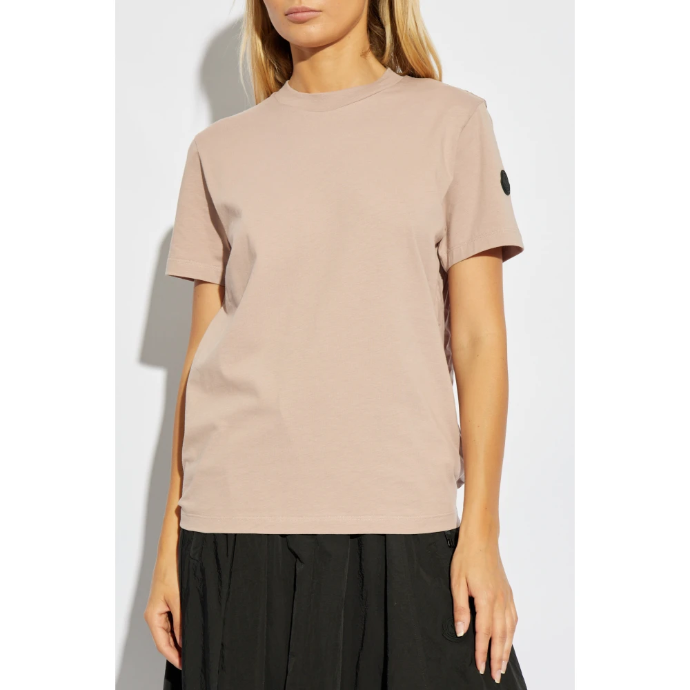 Moncler T-shirt met geplooide achterkant Pink Dames