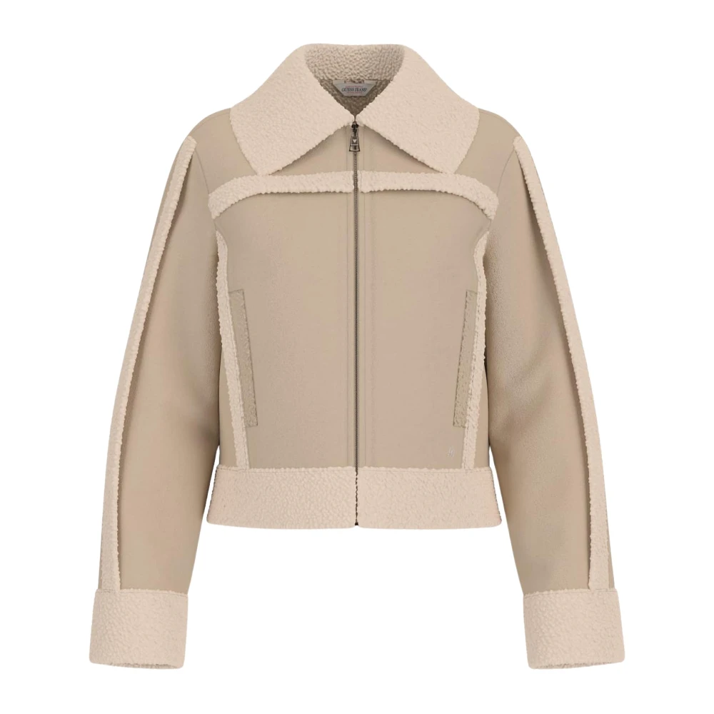 Guess Women's Beige Shearling Jacket - Faux Fur & Shearling Jackets - M - Jackets