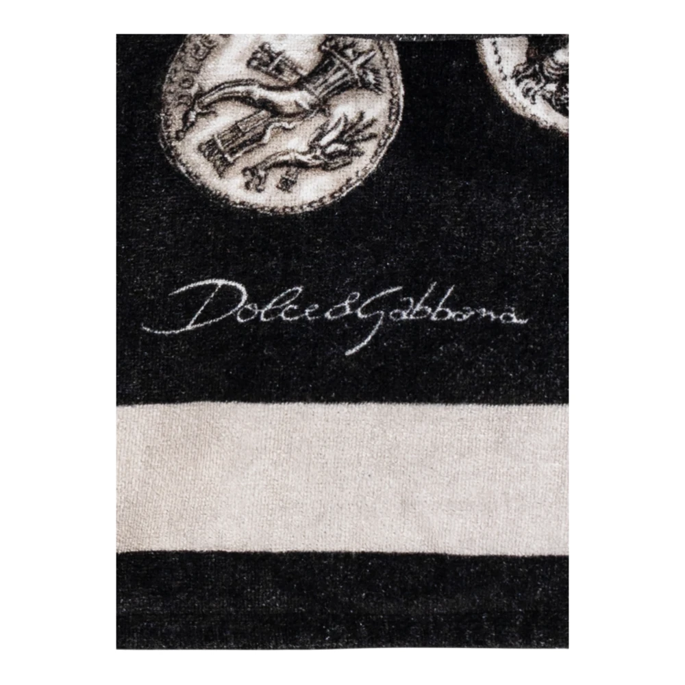 Dolce & Gabbana Gestreepte strandhanddoek Black Heren