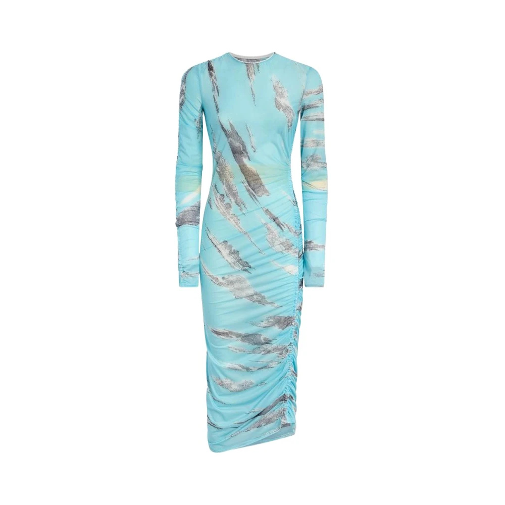 Moschino Blue Archive Clouds Tulle Dress - Female - Midi Dresses - L - Dresses
