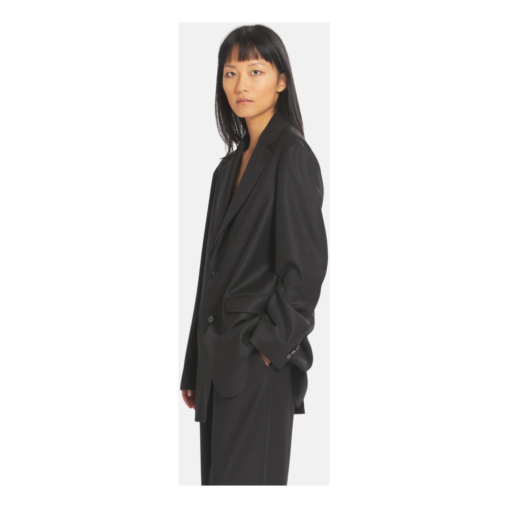 Barena Venezia Wollen Enkellange Jas met Klepzakken Black Dames
