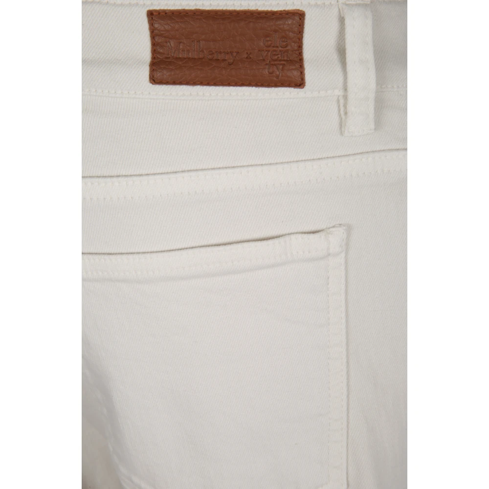 Eleventy Denim Stretch en Leren Broek White Heren
