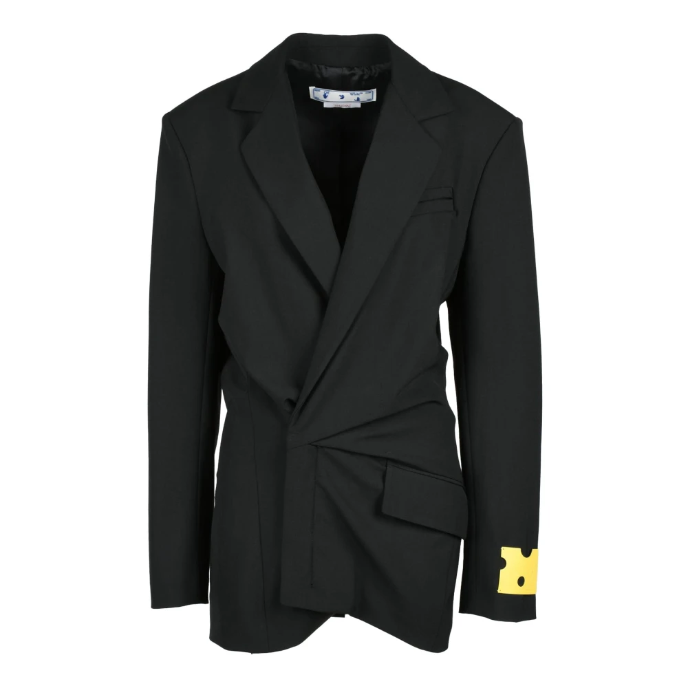 Off White Women's Black Stylish Wool Blend Jacket - Blazers - M - Jackets