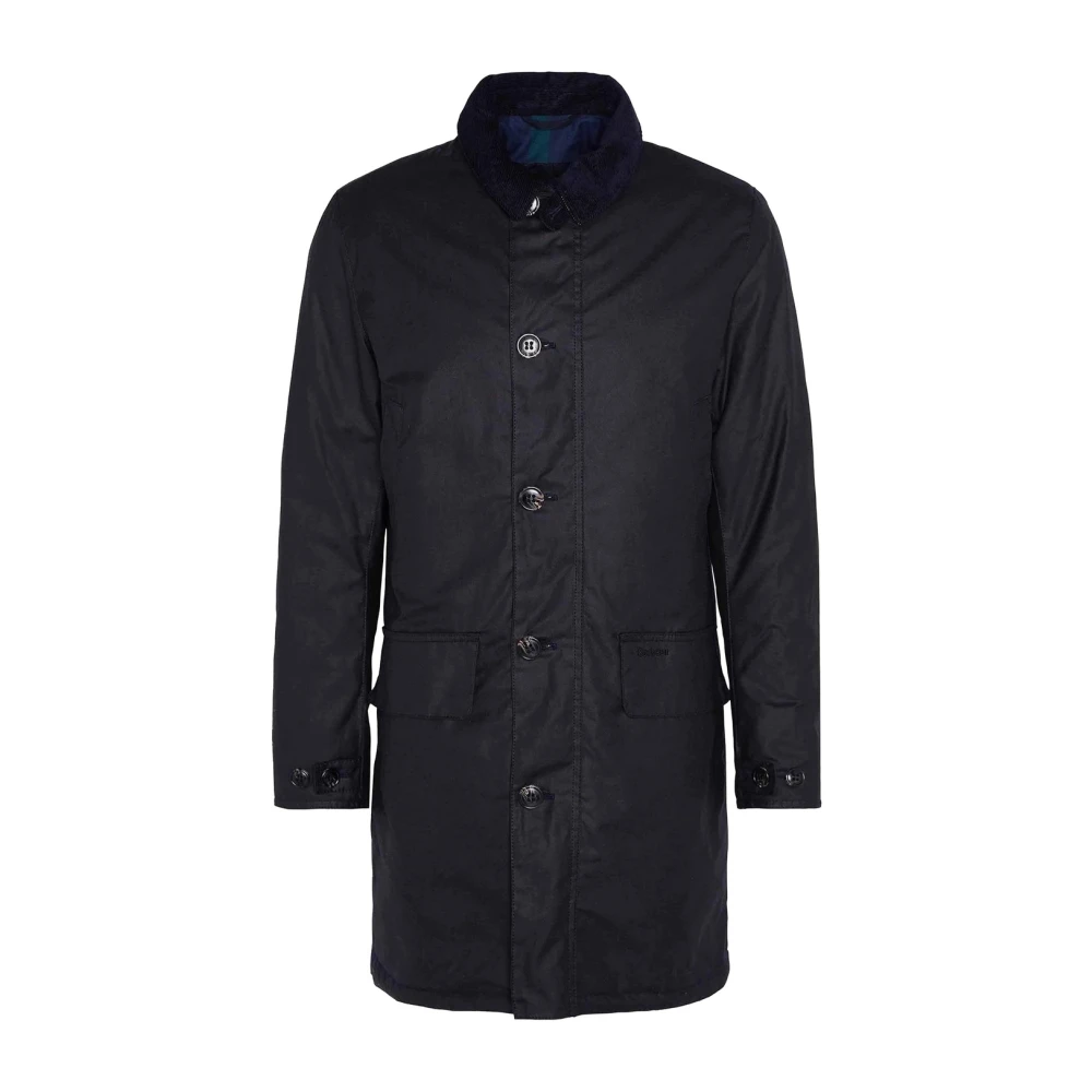 Barbour Navy Blue Gewaxt Katoenen Mac Jas Blue Heren