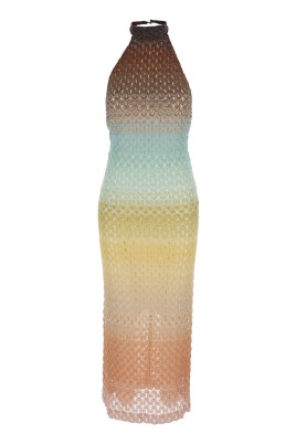 robe-sans-manches-multicolore-avec-col-halter-femme