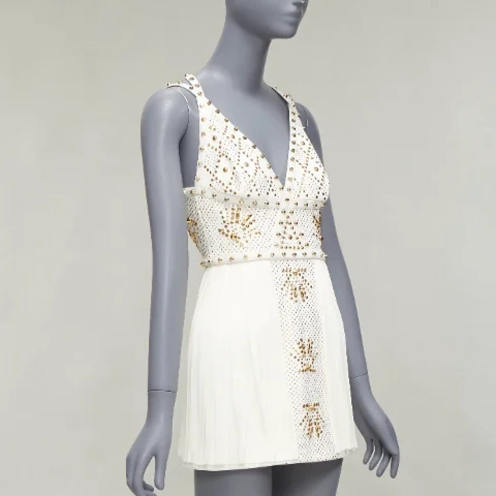 Versace Pre-owned Silk dresses White Dames