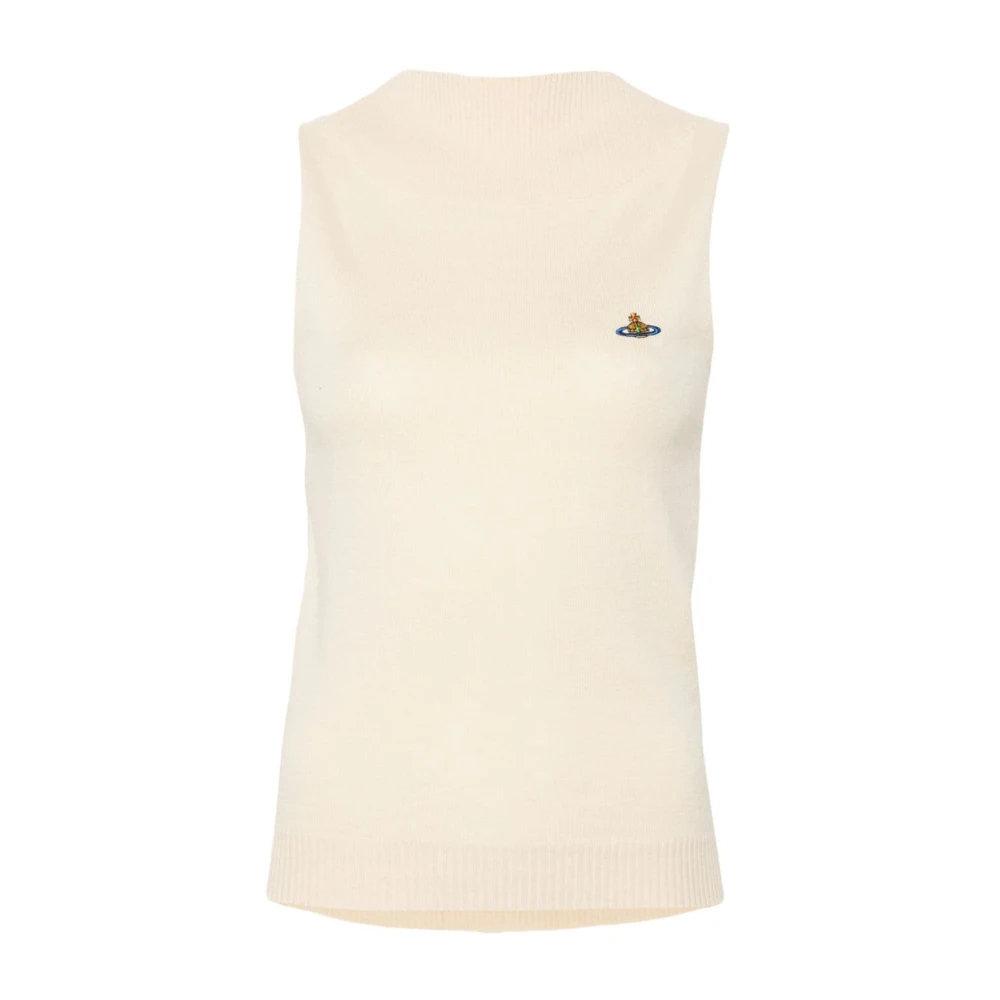 Vivienne Westwood Beige Gebreide Mouwloze Top Beige Dames