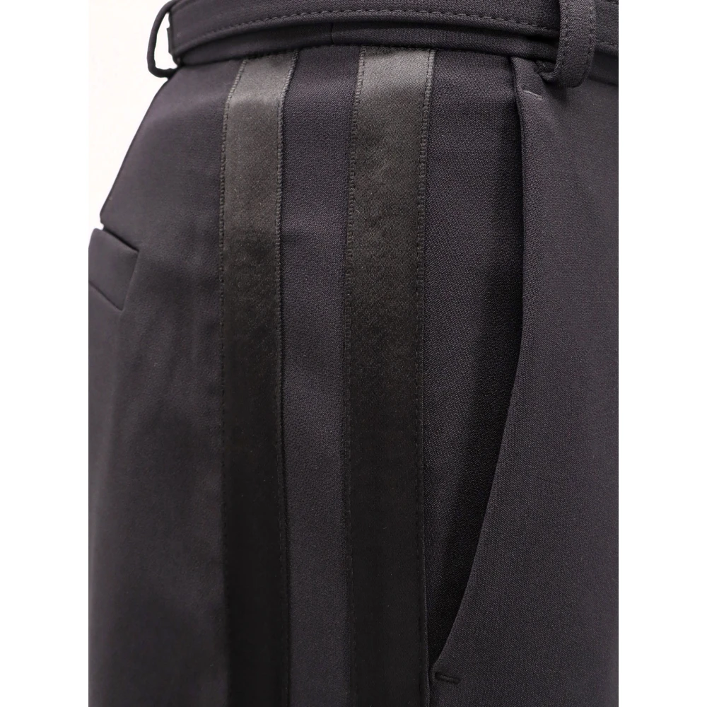 Elisabetta Franchi Hoge taille tuxedo broek met geëmailleerd detail Black Dames