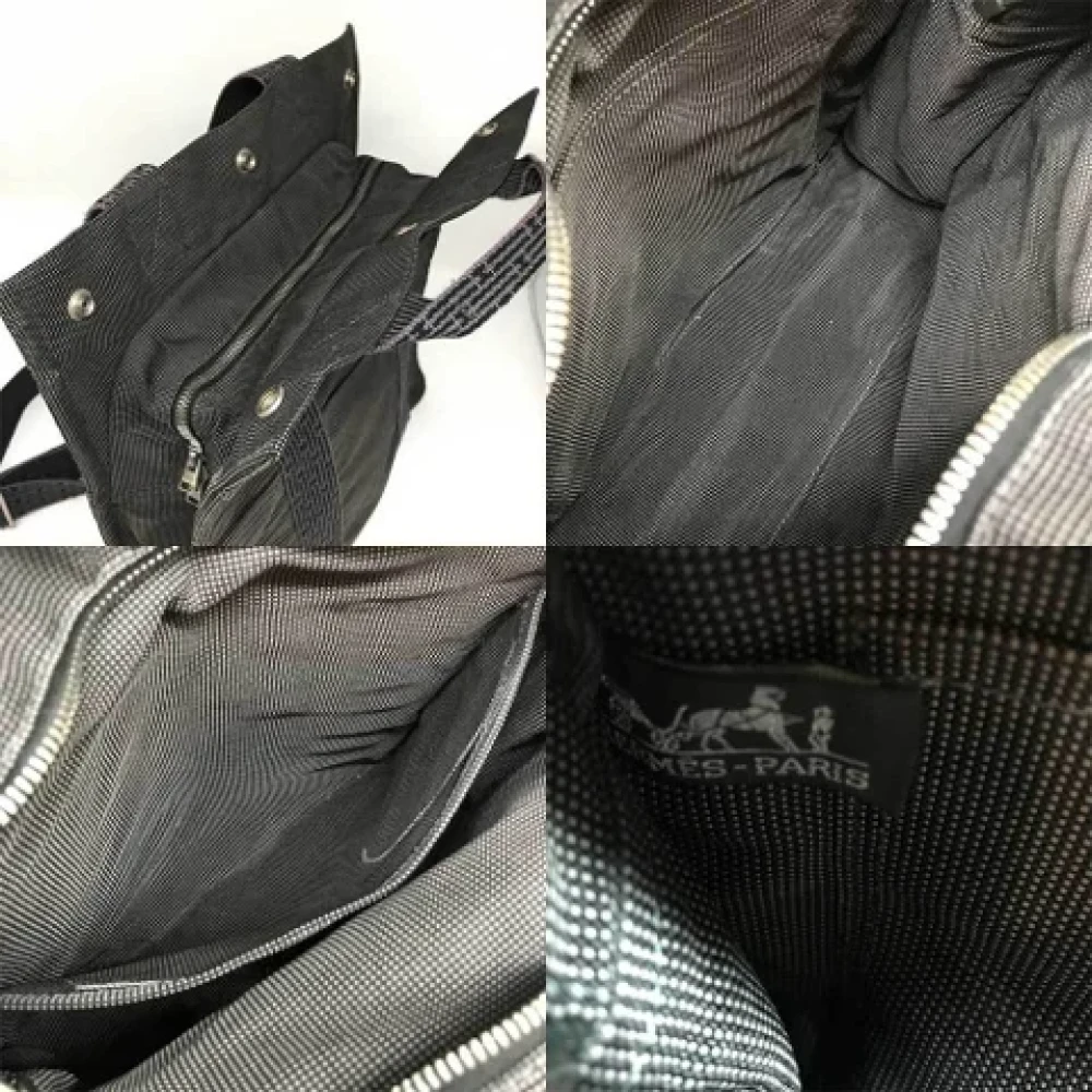 Hermès Vintage Pre-owned Canvas backpacks Gray Dames
