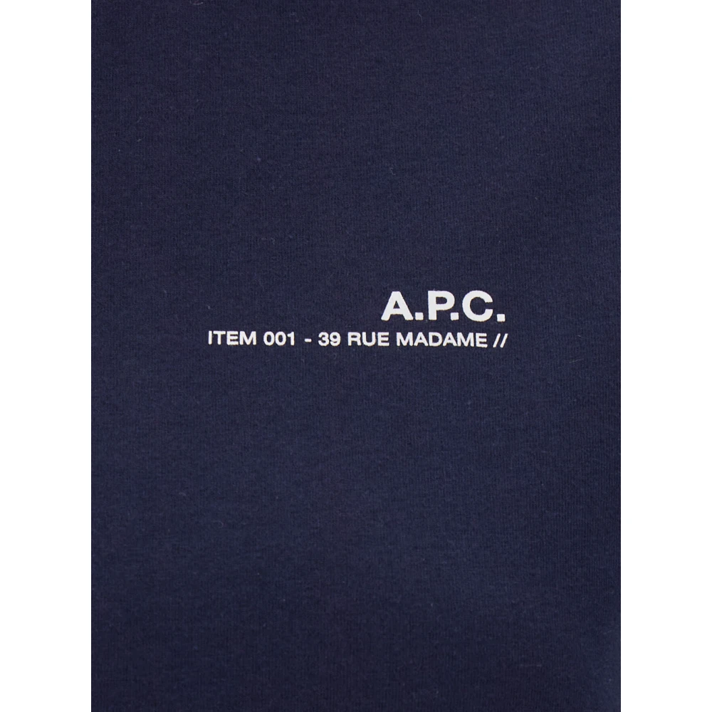 A.p.c. Blauwe Logo Print T-shirt Blue Dames