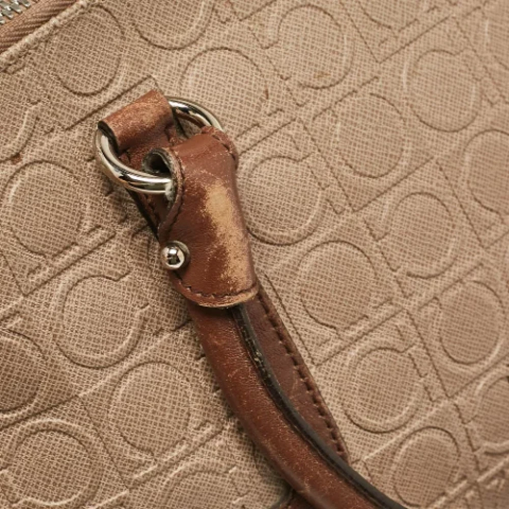 Salvatore Ferragamo Pre-owned Leather handbags Beige Dames