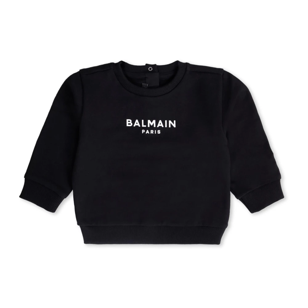 Balmain Unisex Kids Black Sweatshirts,, Round Neck Sweatshirt Size 3 Y