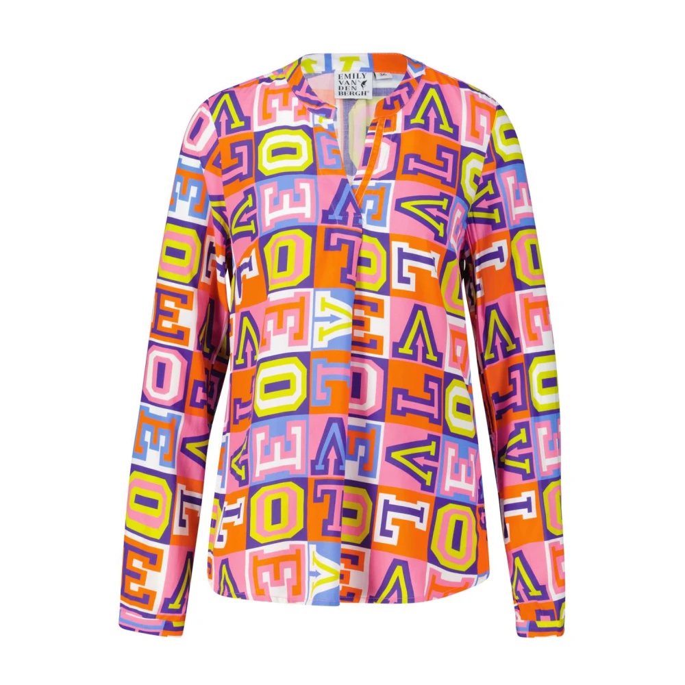 Emily Van den Bergh Blouse met letterpatroon Multicolor Dames