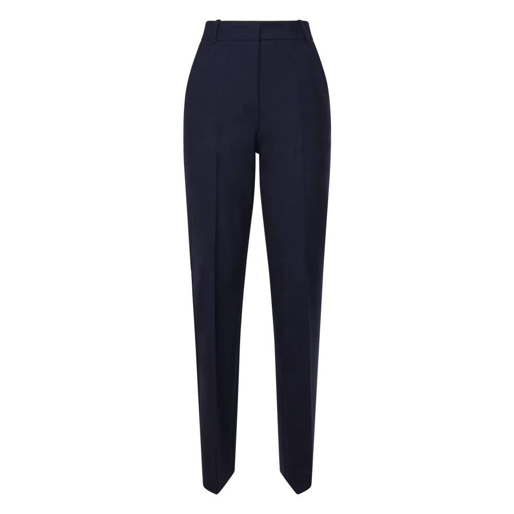 Pinko Women's Blue Pelusio Pinstriped Trousers - Straight Trousers - L - Trousers