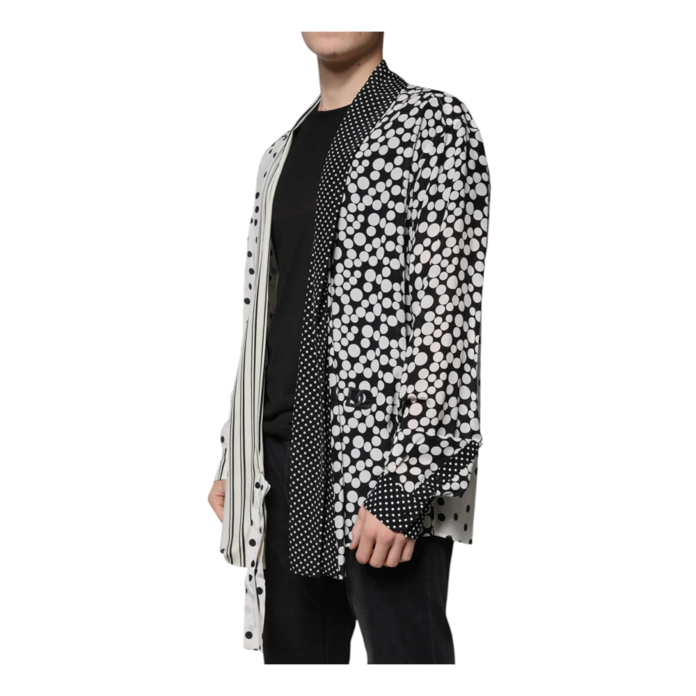 Dolce & Gabbana Zijden polka dots lange mouw overhemd Multicolor Heren