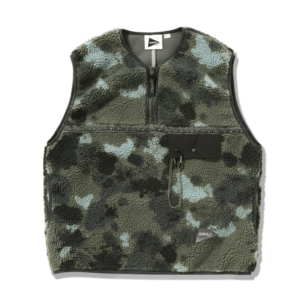 Gramicci Camo Fleece Vest Green, Dam