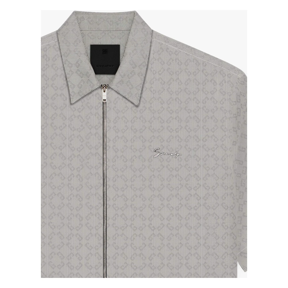 Givenchy Zwart Iridescent Technisch Katoenen Shirt Black Heren