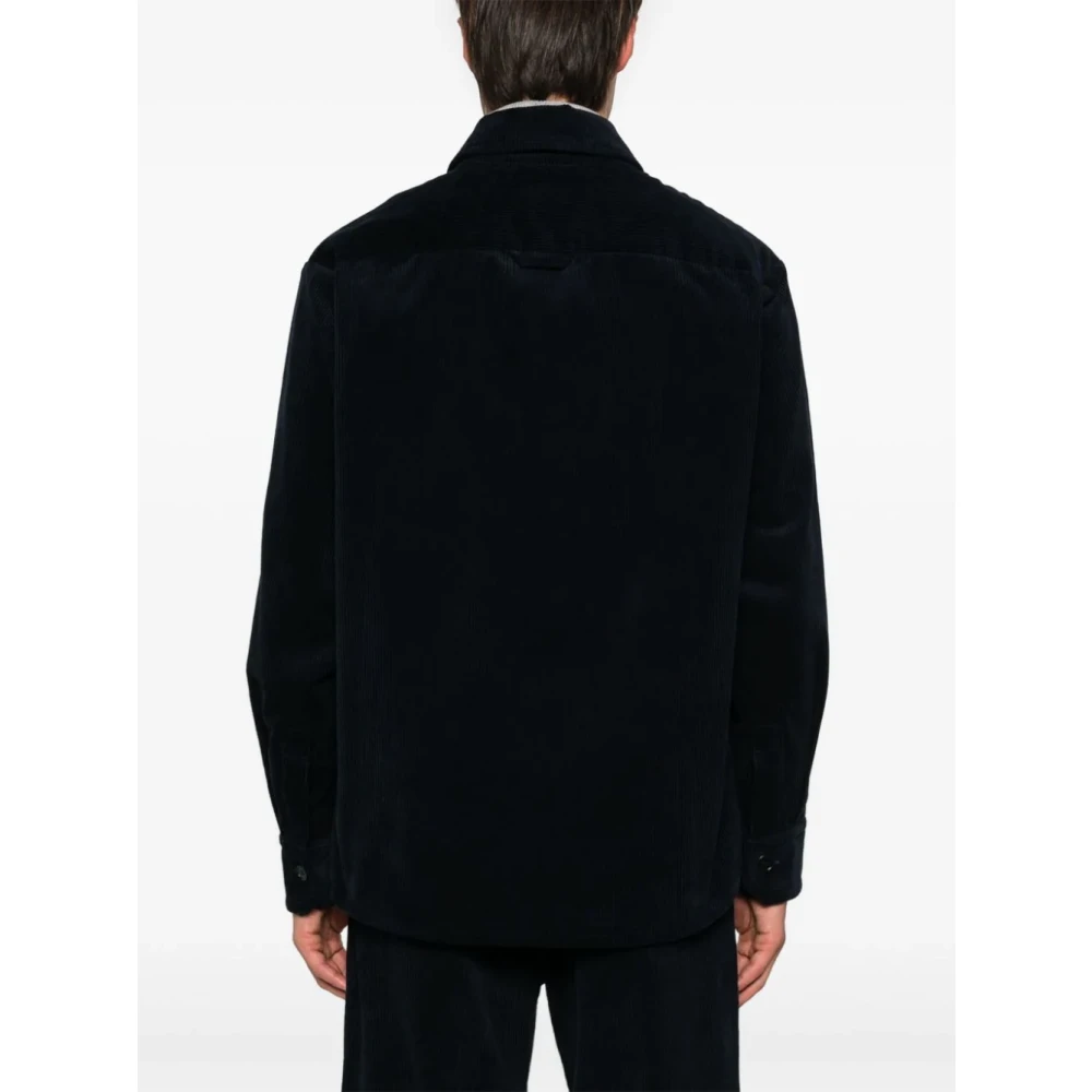 A.p.c. Blauwe Knoop Logo Jas Blue Heren