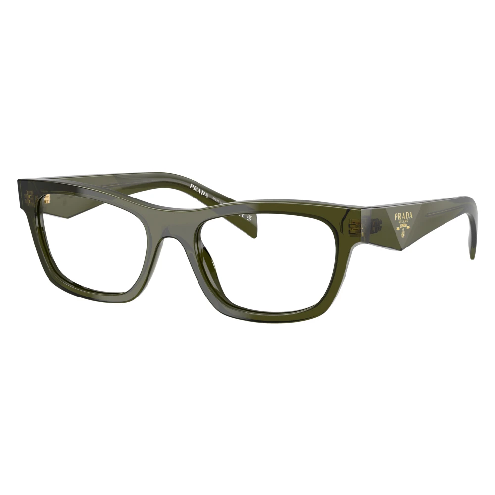 Prada Women's Green Pr B01v 19Z1o1 Woman Optical Frames Acetate Butterfly Normal - Image 2
