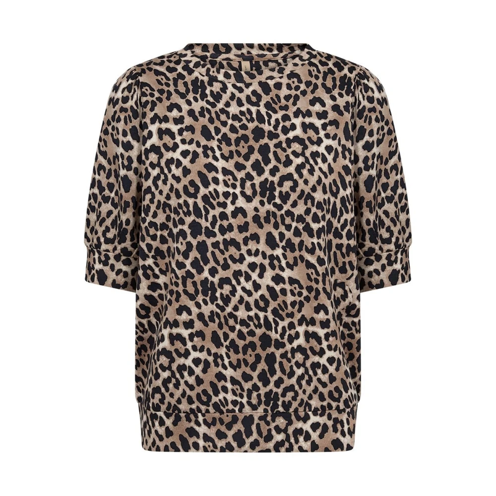 Soyaconcept Luipaardprint Korte Mouw Trui Brown Dames