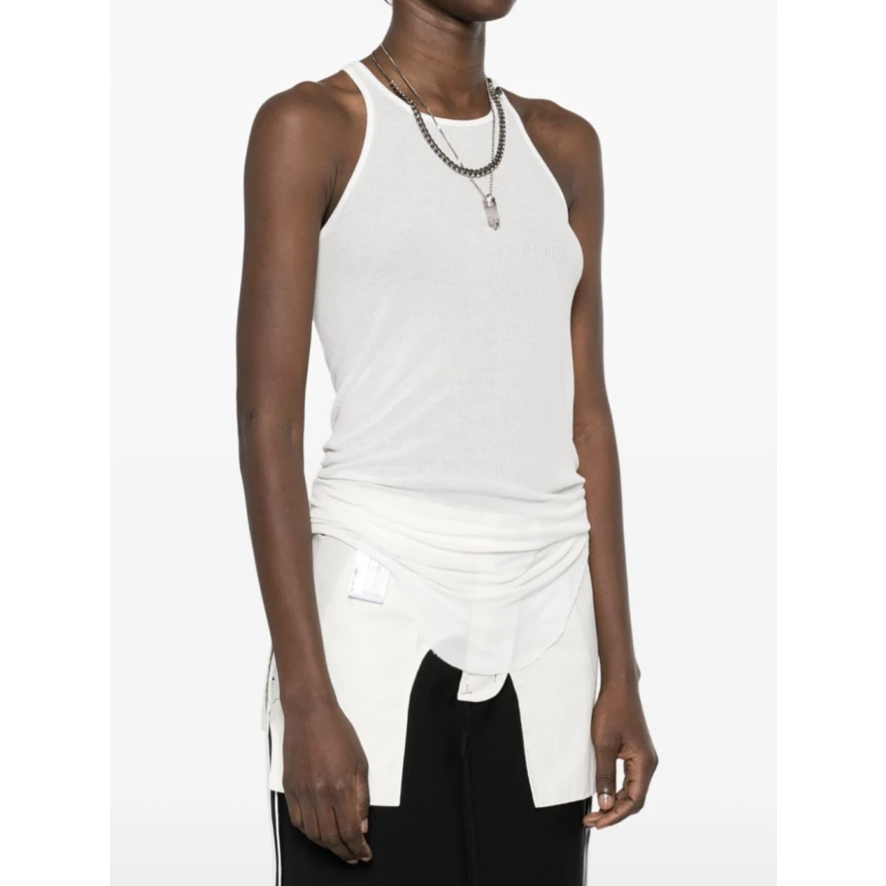 Rick Owens Rib Tanktop in Melk White Dames