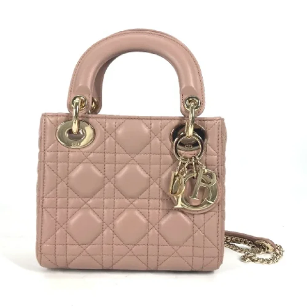 Dior Vintage Pre-owned Leather dior-bags Beige Dames