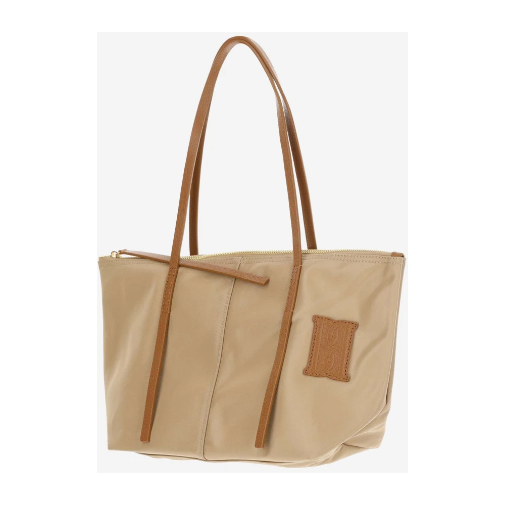 By Malene Birger Nylon Schoudertas met Leren Inzetstukken By Herenne Birger Beige Dames
