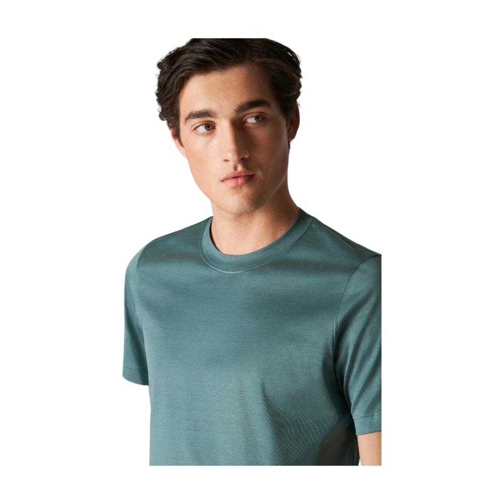 Eton Luxe Filo di Scozia T-shirt Green Heren