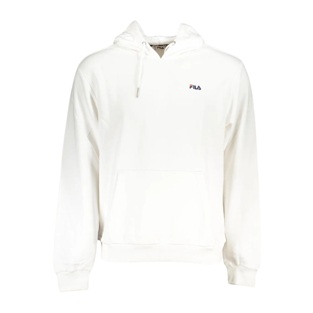 Fila Men's White Hooded Cotton Sweatshirt With Embroidery - Hoodies - L - Sweatshirts & Hoodies