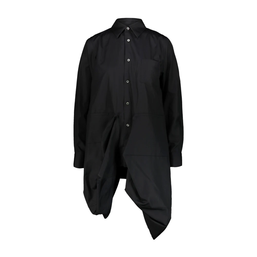 Comme des Garçons Katoenen Shirt met Asymmetrische Details Black Dames