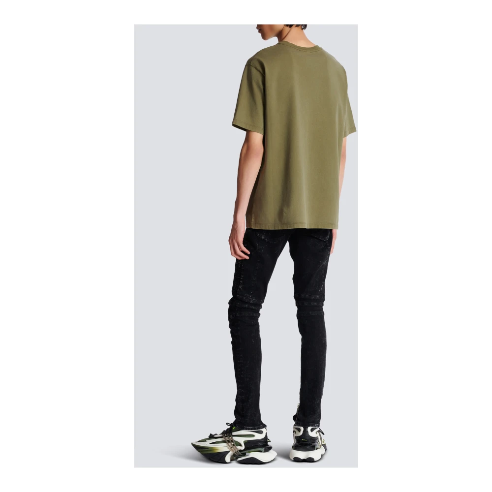 Balmain Vintage geborduurd T-shirt Green Heren