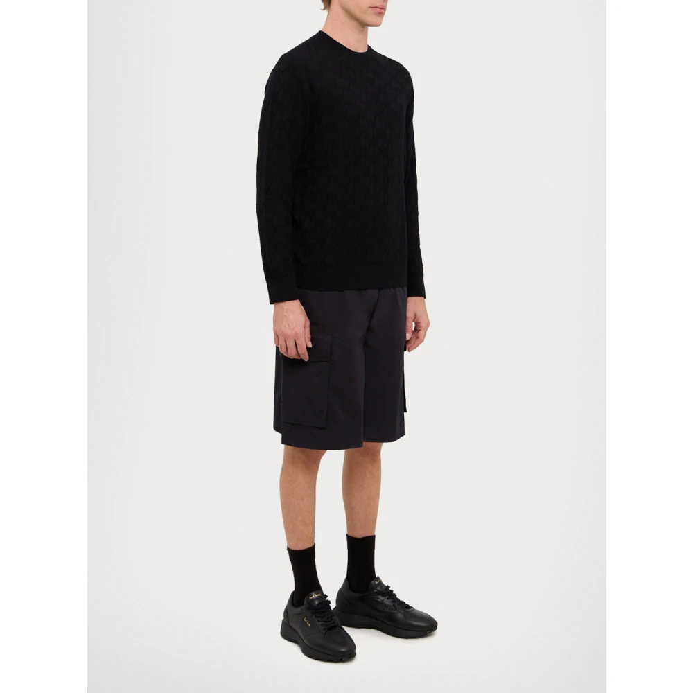 Emporio Armani Zwarte Sweater Logo Pullover Black Heren