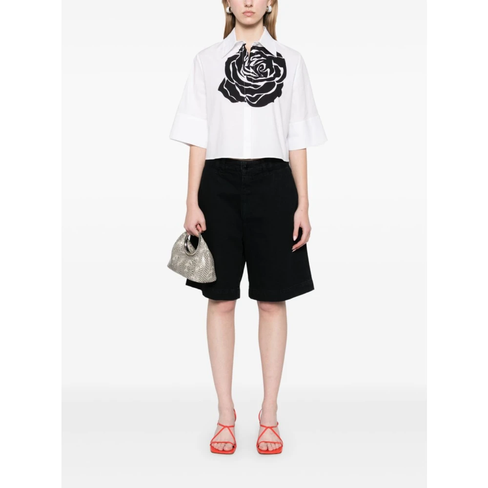 Blugirl Elegante Nero E Rosa Shirt White Dames